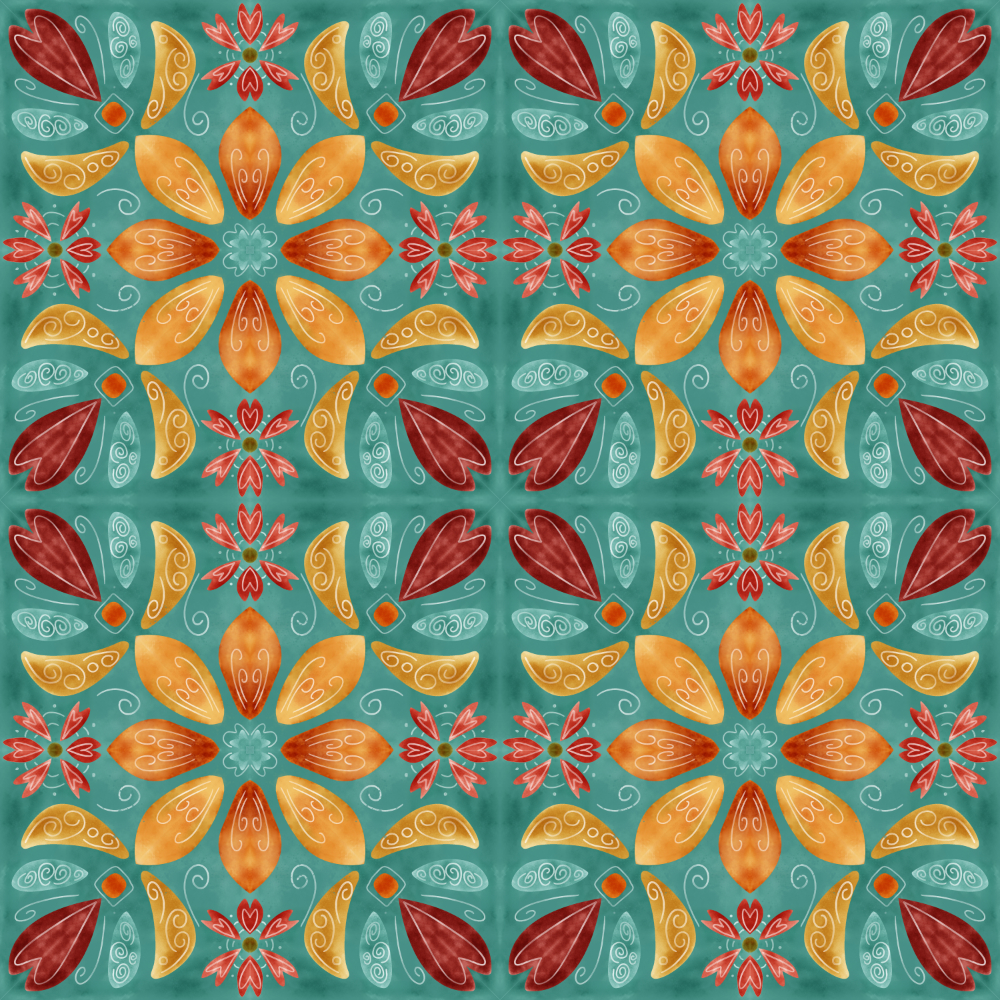 Watercolor Tile Hearts by Sheri42