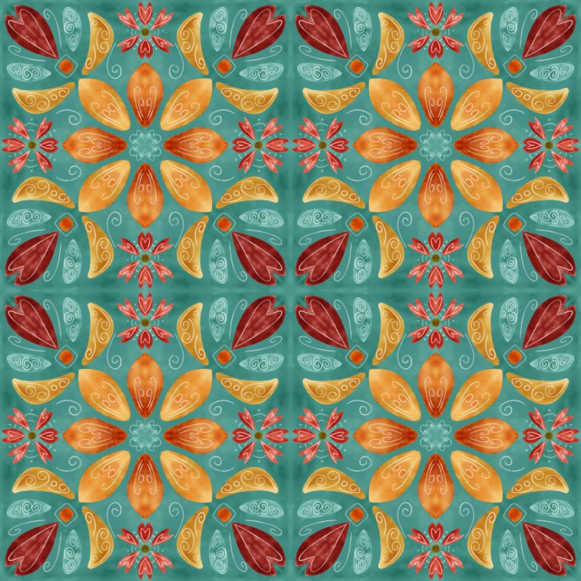 Watercolor Tile Hearts by Sheri42