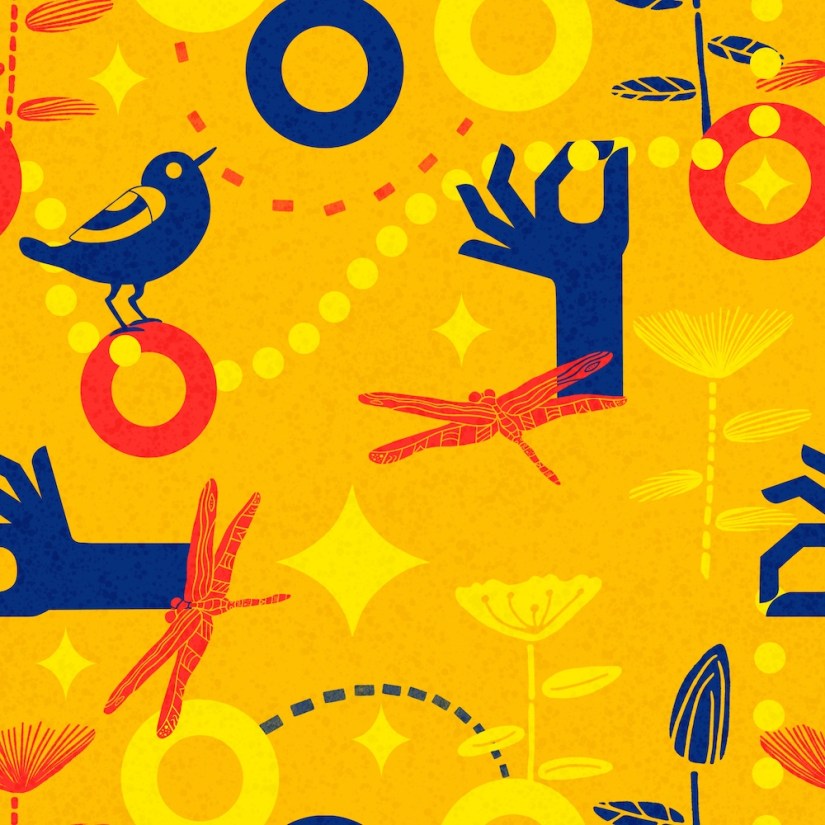 unmatchy style illustration: retro Thrift Store design by Sheri42 in yellows, red, blue