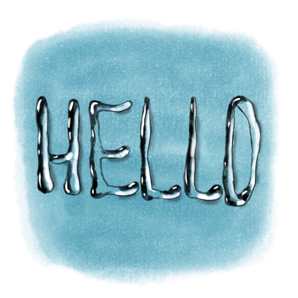 Hello in water drops by Sheri42