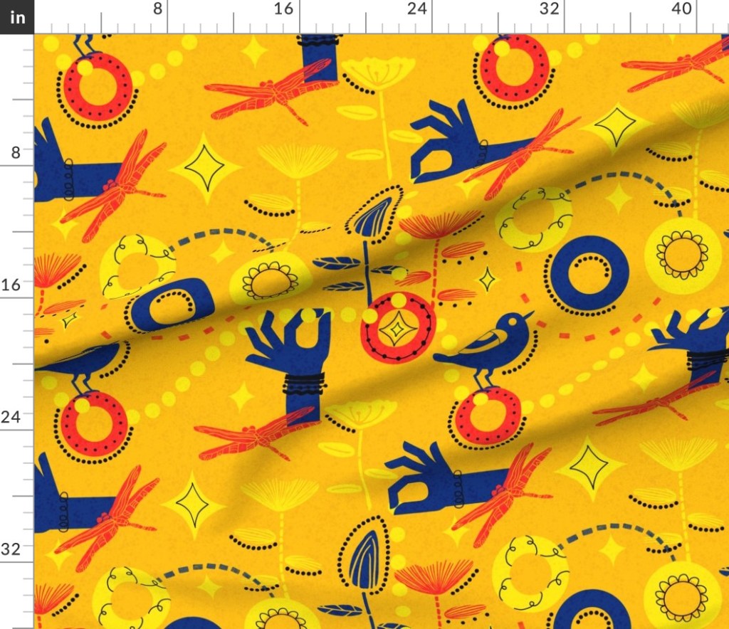 midcentury thrift story art by sheri42 fabric