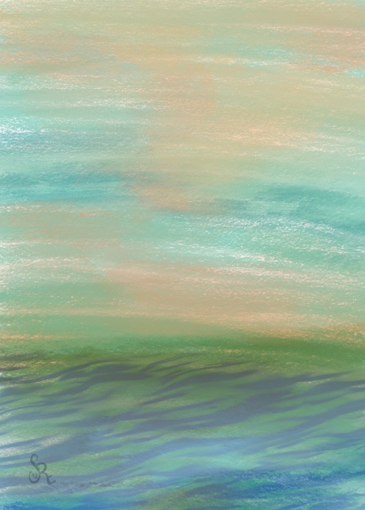 #makingarteveryday from #bardotbrush prompt: sunset sky [on oceaon] by Sheri42