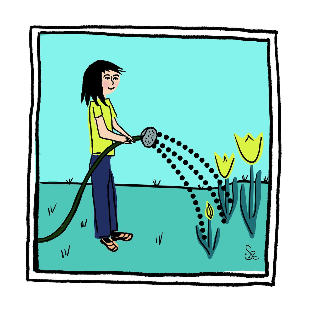 watering plants by Sheri42
