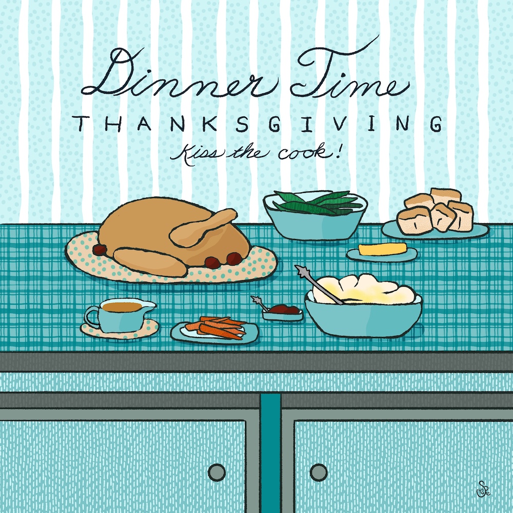 prompt Dinner Table Feast; by Sheri42 "Dinner Time; Thanksgiving; Kiss the Cook!"