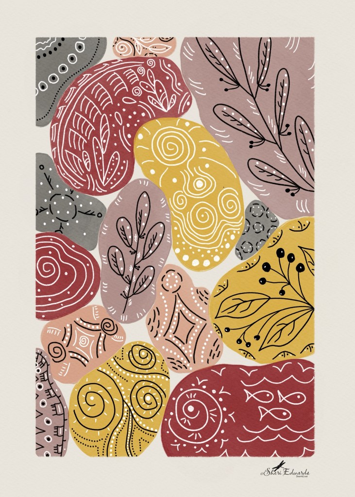 folk art abstract rock illustration by Sheri42