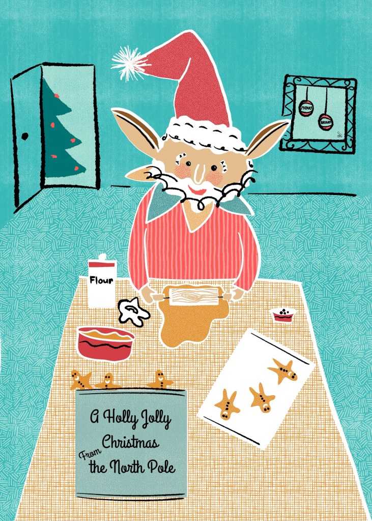 elf bakes for "A Holly Jolly Christmas from the North Pole" by Sheri42 midcentury style