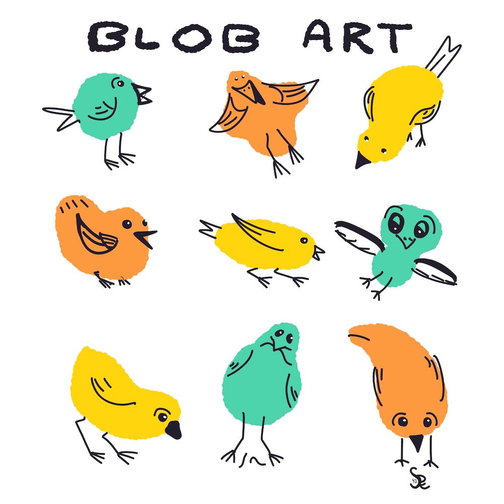 Blob Art Birds Bootcamp by sheri42