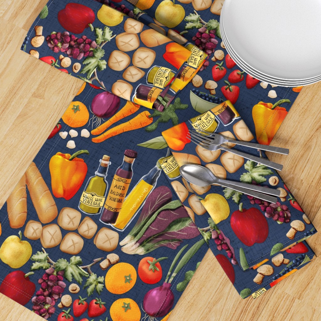 Farmers Market Blue table runner by Sheri42