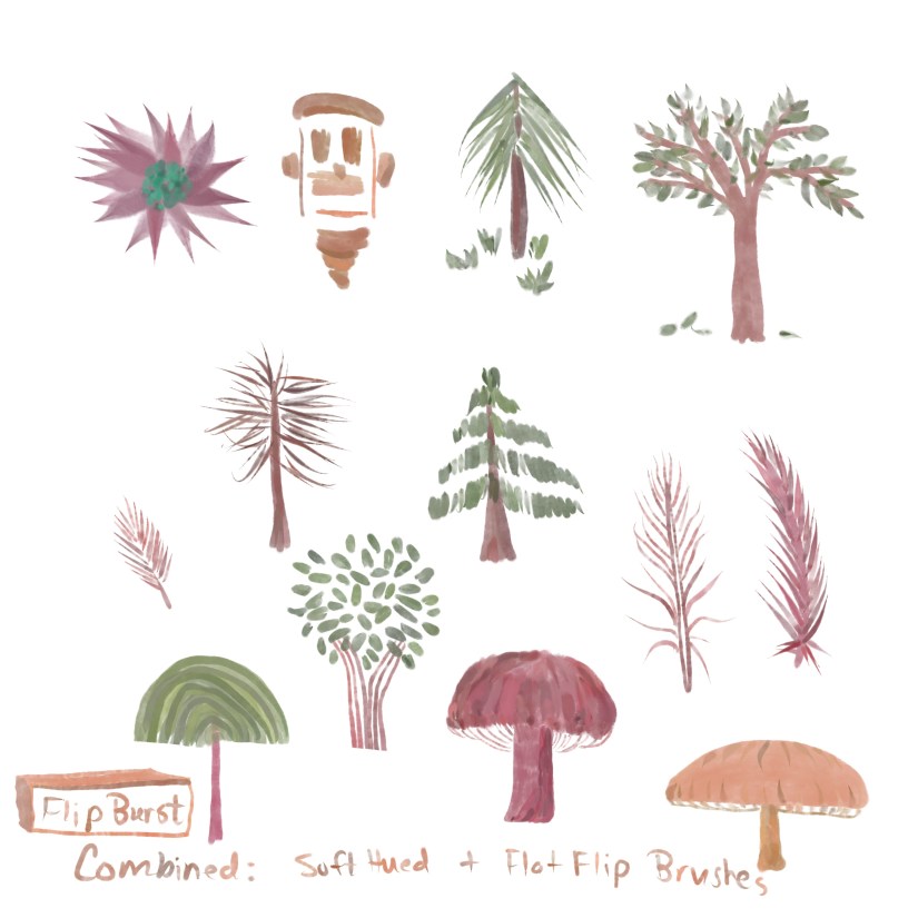 my soft hued brush combined with my Flat Flip brush to make Flip Burst brush / Sheri42