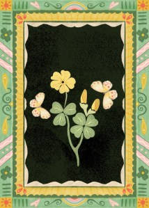 illustrated frame for clover and butterflies by Sheri42