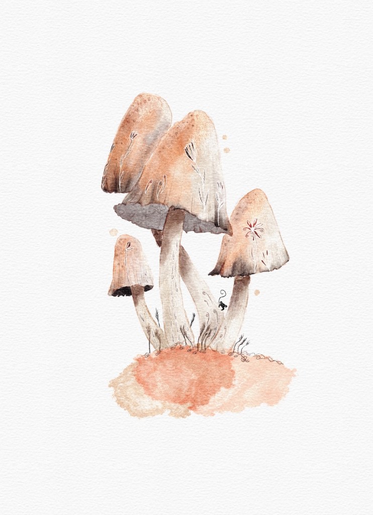 mushrooms with folk art by Sheri42