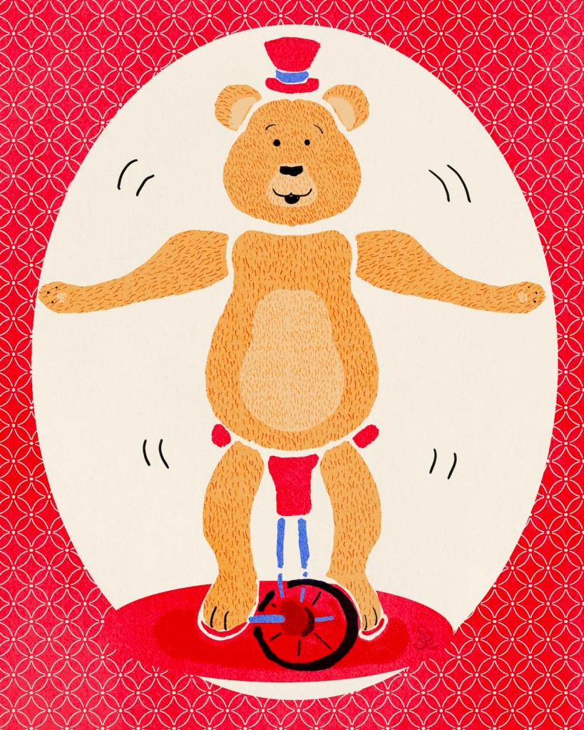 bear on a unicycle by Sheri42