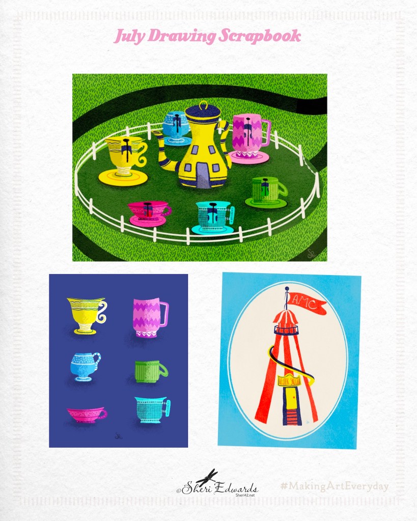 teacup ride, teacups, and helter skelter slide for carnival by Sheri42