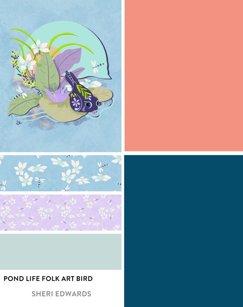 Tear Sheet of progress: Pond Life hero plus two blenders by Sheri42