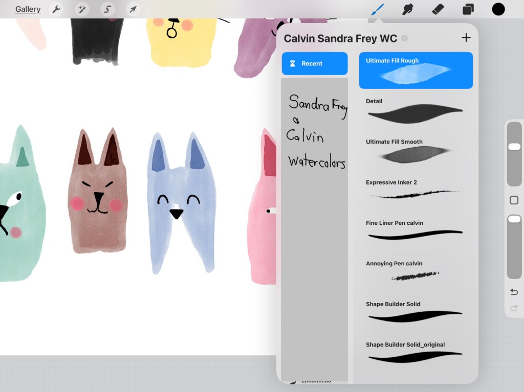 Cat Personalities by Sheri42 -- the brushes used
