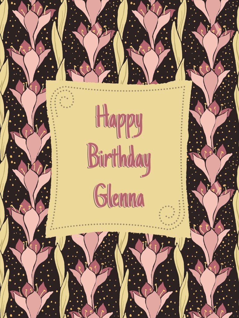 Birthday card for friend on lily pattern by Sheri42