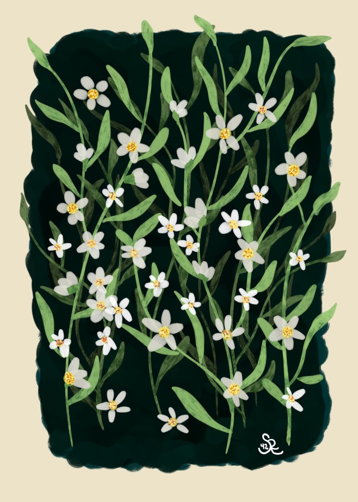 Gouache Florwers in dark style by Sheri42