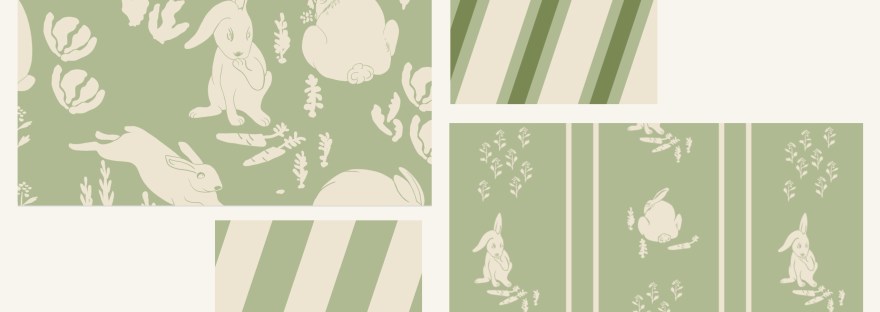 Garden Toile Shenanigans Collection: Rabbits in the Garden by Sheri42