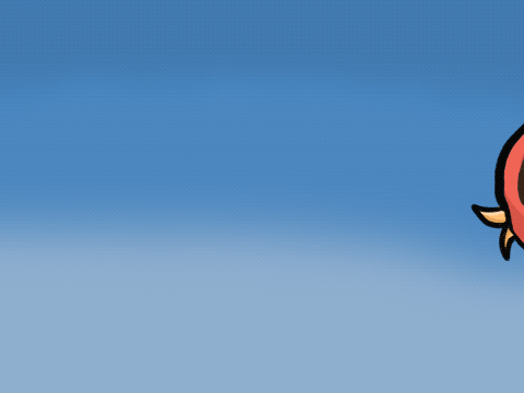 animated gif using two basic frames; great process by Stefan Kunz; red bird created by Sheri42 following his process