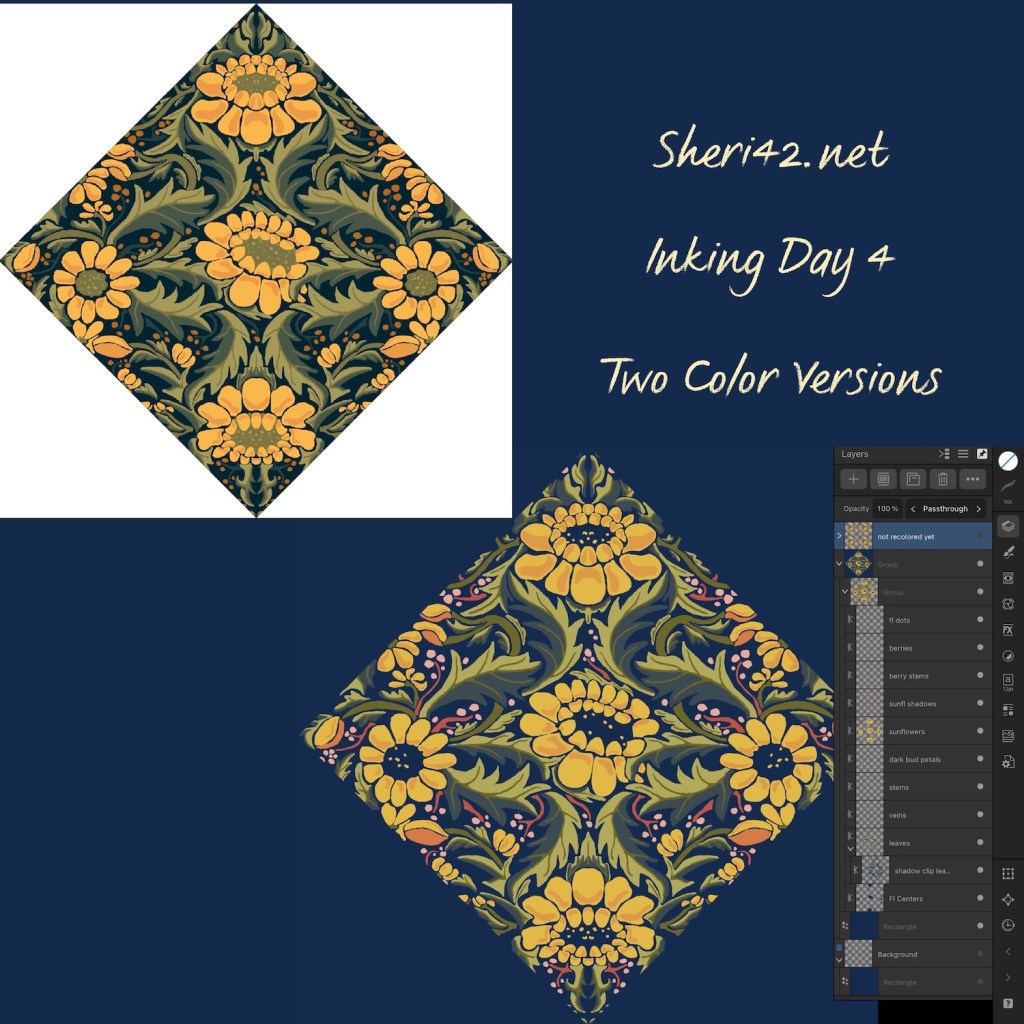 two color variations for sunflower pattern by Sheri42