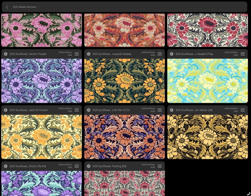 multiple color ways for sunflower vintage design by Sheri42