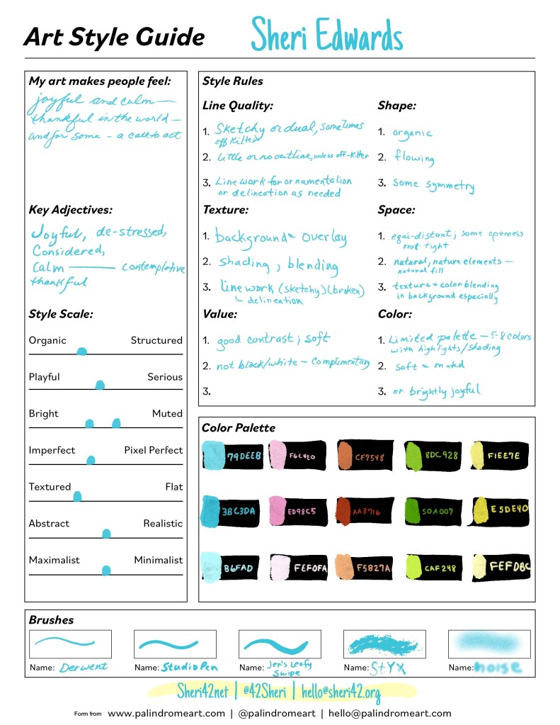 Two Tap Summit style guide for Sheri42 by Sheri42 with sheet by Hannah Pearlman