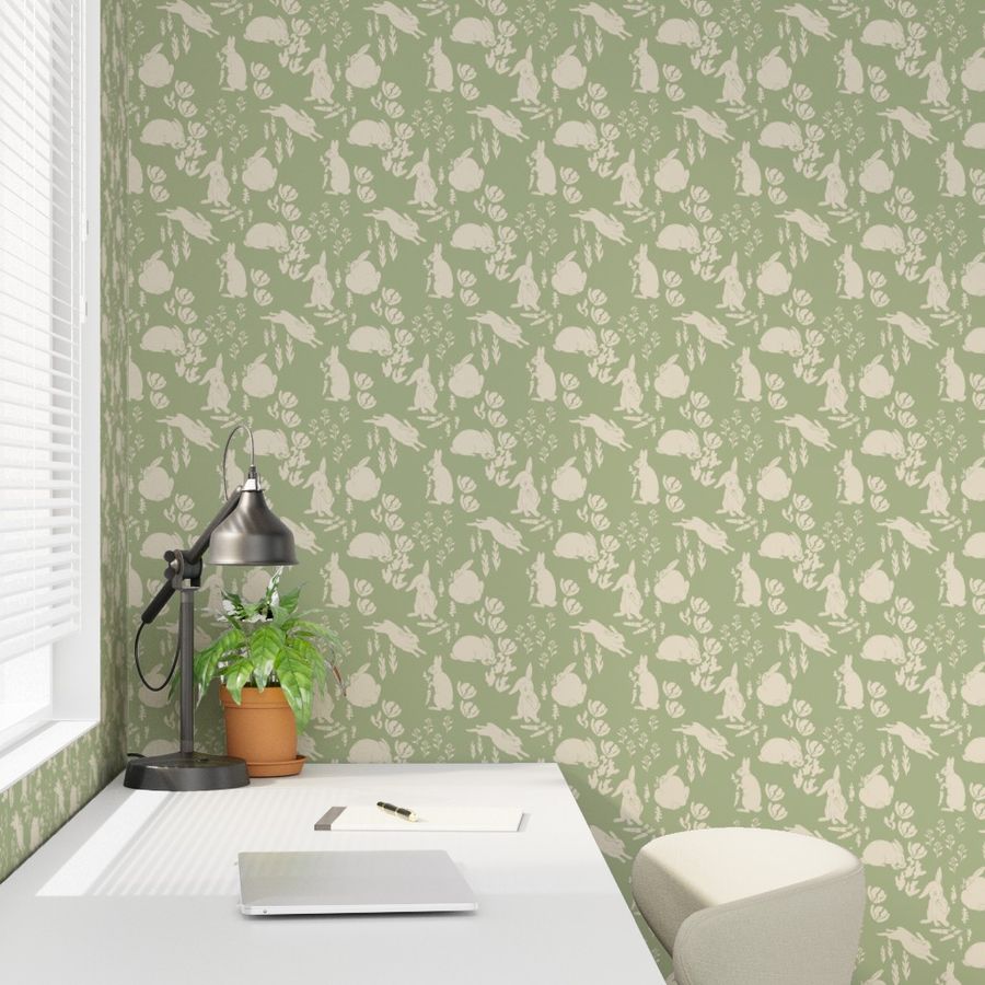 Modern Toile wallpaper: Garden Shenanigans by Sheri42